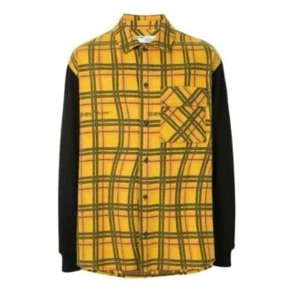Chemise à carreaux Off-White pour homme, grande taille, jaune