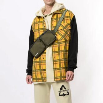 Chemise à carreaux Off-White pour homme, grande taille, jaune