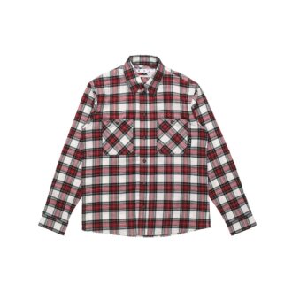 Chemise à carreaux Off-White pour homme SS21, dos fléché rouge