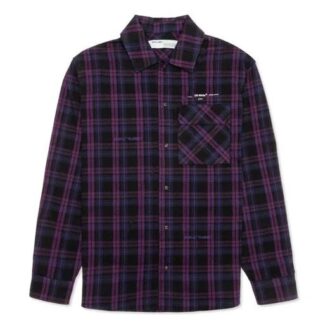 Chemise à carreaux Small Stamp pour homme, collection printemps-été 2020, violet/noir