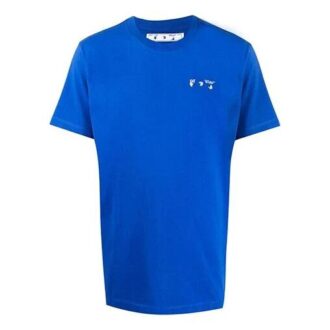 Chemise à col rond avec logo pour homme, bleu