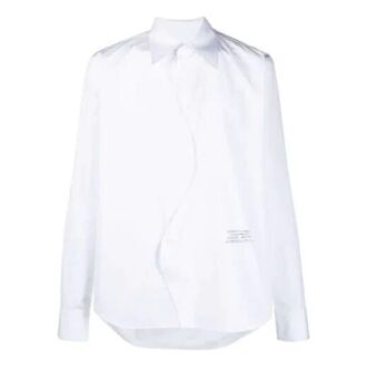 Chemise décontractée et confortable à manches longues, couleur unie, coupe ample, blanche, collection printemps-été 2021