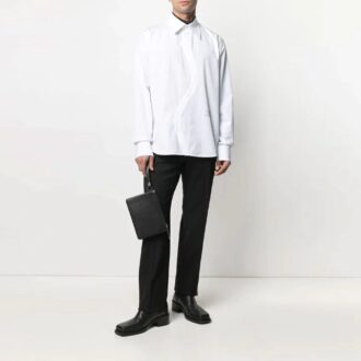Chemise décontractée et confortable à manches longues, couleur unie, coupe ample, blanche, collection printemps-été 2021