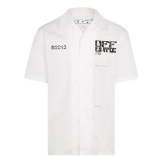 Chemise décontractée FW21 à motif de grandes flèches, coupe ample, blanche