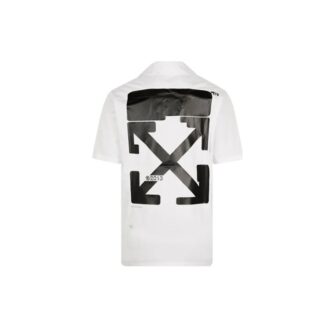 Chemise décontractée FW21 à motif de grandes flèches, coupe ample, blanche