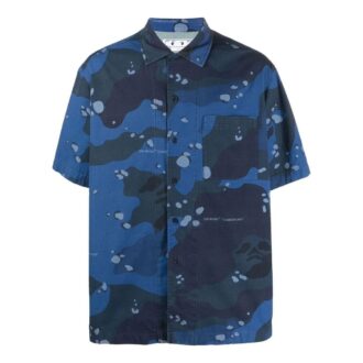 Chemise de fête en popeline camouflage « Bleu »