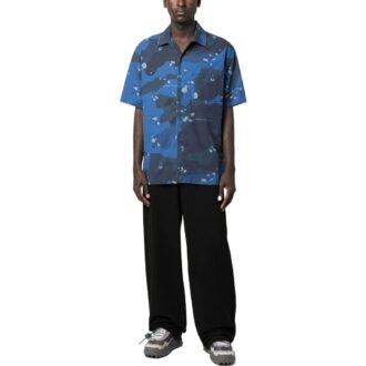 Chemise de fête en popeline camouflage « Bleu »