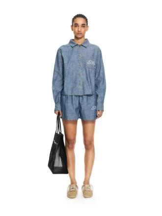 Chemise de pyjama en denim chambray