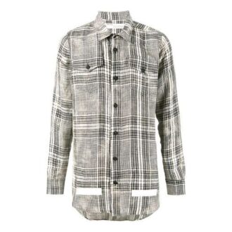 Chemise en coton multicolore pour homme, beige