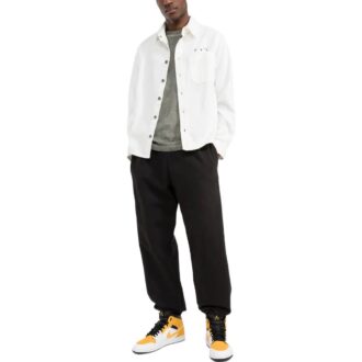 Chemise en Denim ample à simple boutonnage Off-White pour homme FW22, imprimé au dos, blanche