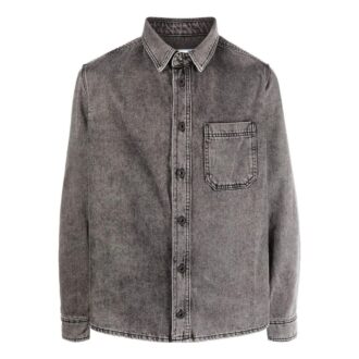 Chemise en denim à manches longues marron pour homme Off-White