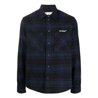 Chemise en flanelle bleue à carreaux et flèches Off-White pour homme