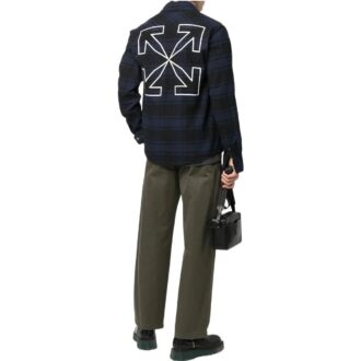 Chemise en flanelle bleue à carreaux et flèches Off-White pour homme