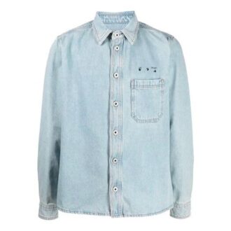 Chemise en jean Arrows pour homme, collection printemps-été 2021, bleue