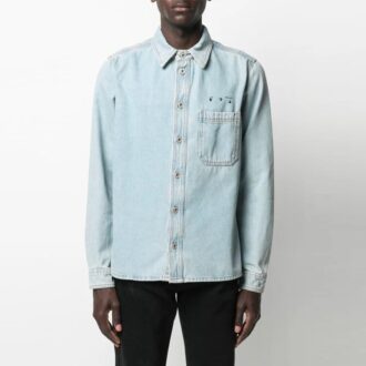 Chemise en jean Arrows pour homme, collection printemps-été 2021, bleue