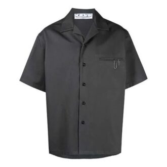 Chemise grise à manches courtes et coupe ample Off-White pour homme FW21