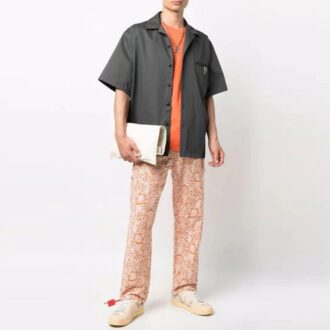 Chemise grise à manches courtes et coupe ample Off-White pour homme FW21