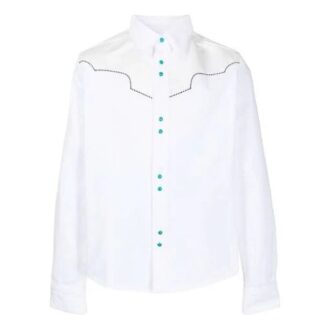 Chemise imprimée patchwork SS21, blanche