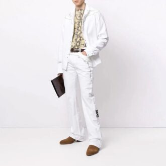 Chemise imprimée patchwork SS21, blanche