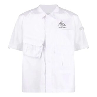 Chemise imprimée peint à la main pour homme, blanche