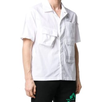 Chemise imprimée peint à la main pour homme, blanche