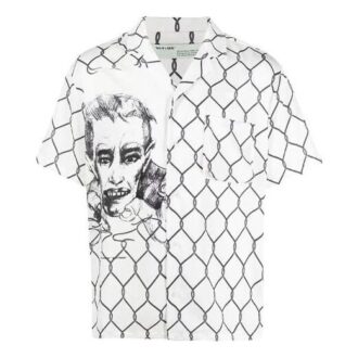 Chemise à manches courtes imprimée, version blanche