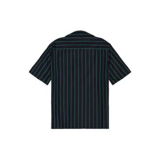Chemise à manches courtes à rayures et col cubain pour homme, collection automne-hiver 2020