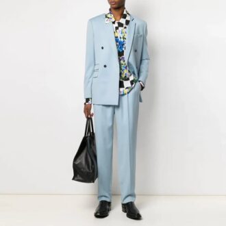 Chemise à manches longues à col vichy et imprimé floral SS21, version slim, noir