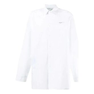 Chemise à manches longues, coupe ample, couleur unie, motif brodé, blanc