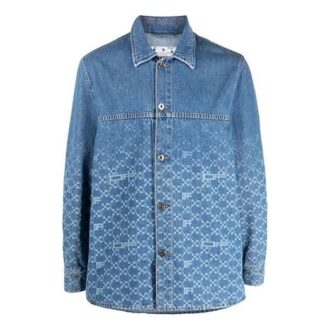 Chemise à manches longues en Denim dégradé, bleue