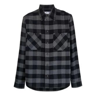 Chemise à manches longues en flanelle à carreaux Arrow, version noire