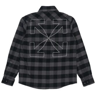 Chemise à manches longues en flanelle à carreaux Arrow, version noire