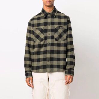 Chemise à manches longues en flanelle à carreaux FW21 Arrow, coupe ample, jaune
