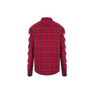 Chemise à manches longues en flanelle à carreaux SS21, coupe ample, rouge