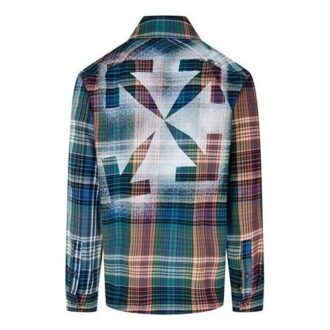 Chemise à manches longues imprimée Arrows FW20 pour homme, verte