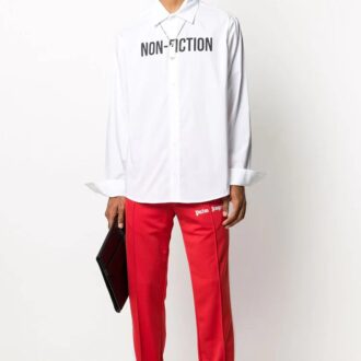 Chemise à manches longues imprimée FW20 Non-Fiction pour homme, blanche