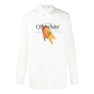 Chemise à manches longues imprimée FW20 pour homme, blanche