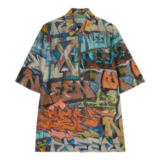Chemise multicolore à shorts Off-White pour homme, imprimé graffiti et logo