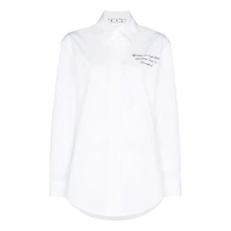 Chemise Off-White à manches longues imprimée blanche
