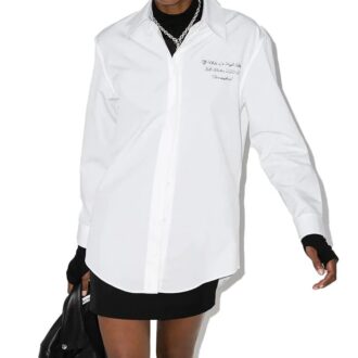 Chemise Off-White à manches longues imprimée blanche