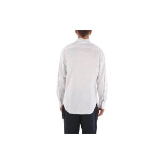 Chemise Off-White pour homme, version à manches longues, imprimé logo, couleur unie, blanche