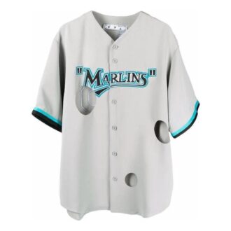 Chemise Off-White x New Era x MLB Miami Marlins « Blanc Bleu Noir »