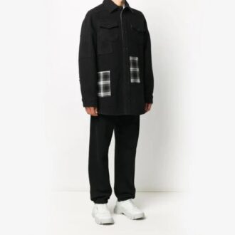 Chemise oversize à carreaux et poches boutonnées
