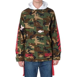 Chemise à rayures camouflage pour homme