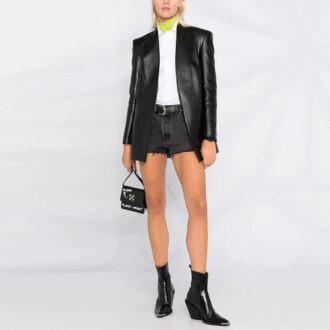 Chemise unisexe à manches courtes brodée SS21, blanche