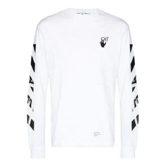 Collection automne-hiver 2021 – T-shirt à col rond et manches longues avec logo Arrows imprimé – Version standard – Blanc