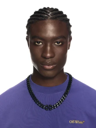 COLLIER À MAILLONS EN FORME DE FLÈCHE NOIR