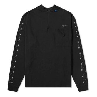 Coton Col montant Manches longues Noir