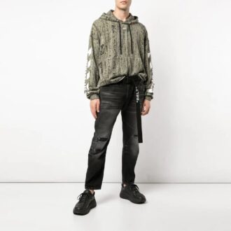 Coton imprimé logo camouflage flèches en diagonale