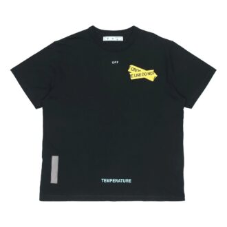Flèche jaune au dos, Shorts, noir